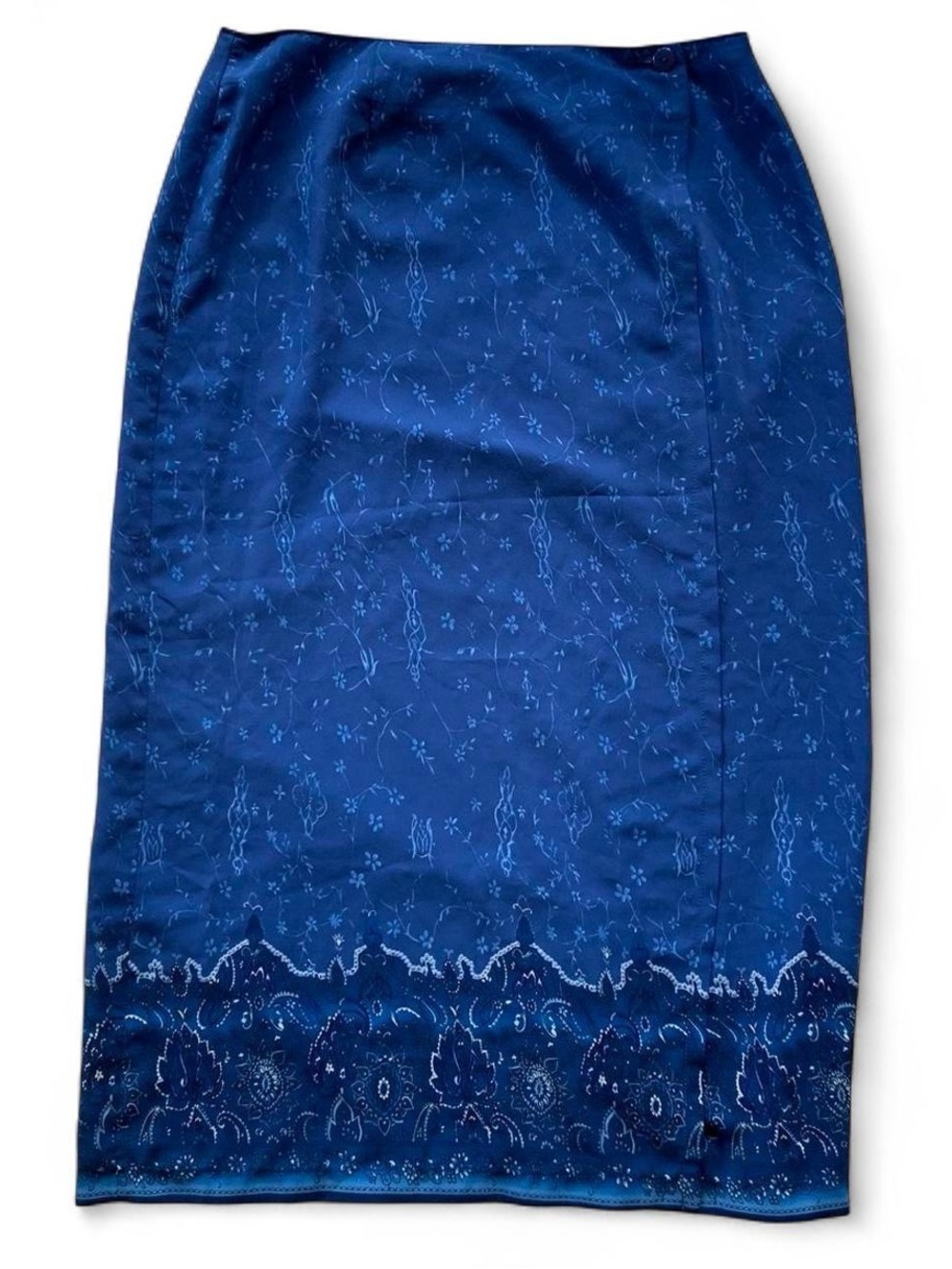 Vintage Penmans Blue Patterned Maxi Wrap Skirt Size XL